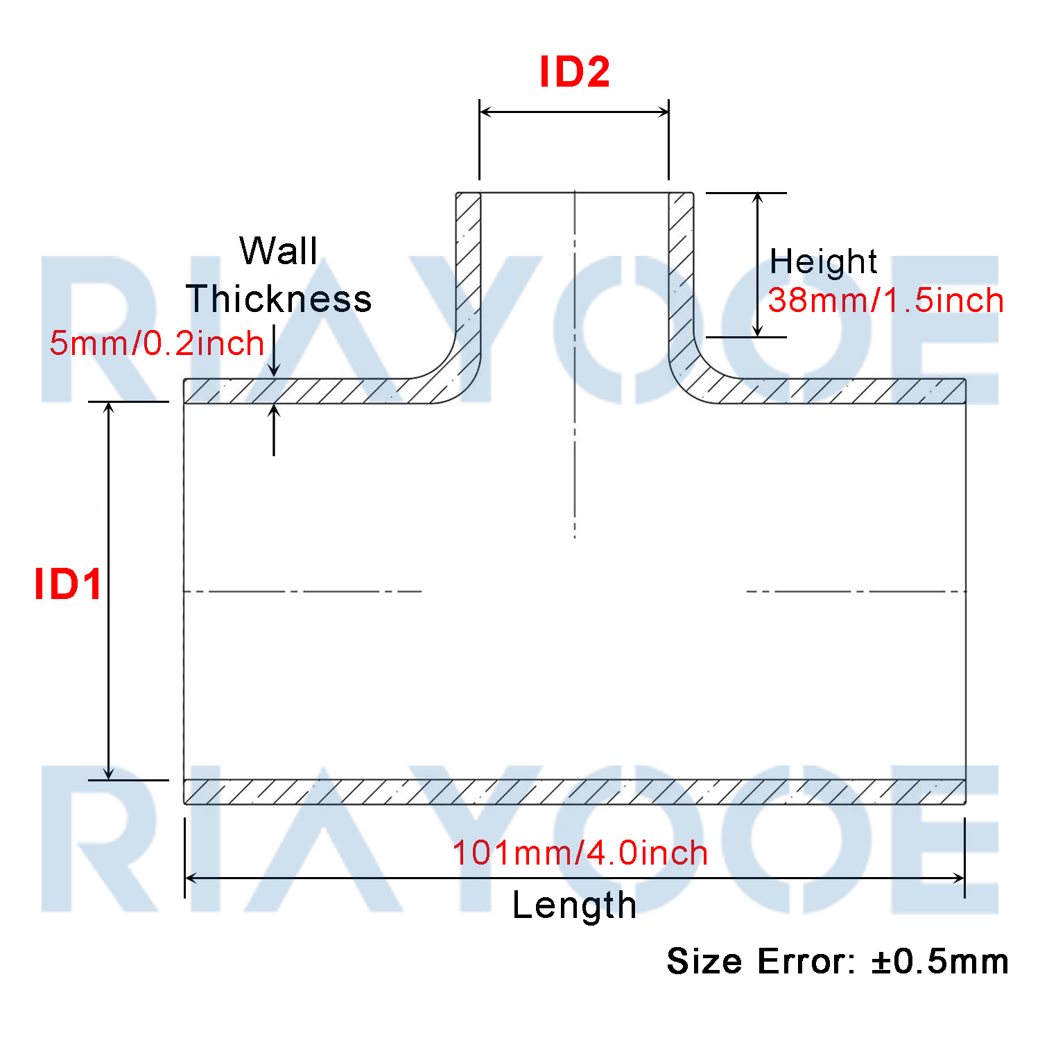 51-76mm T-Piece Silicone Hose  - огляд і ціна Pipe Clamp Bar