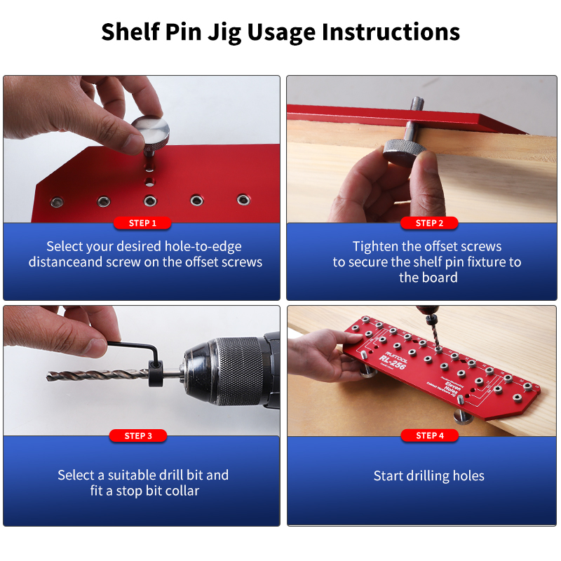 Shelf Pin Jig Set Aluminium Al - огляд і ціна Dowel Jig Kit