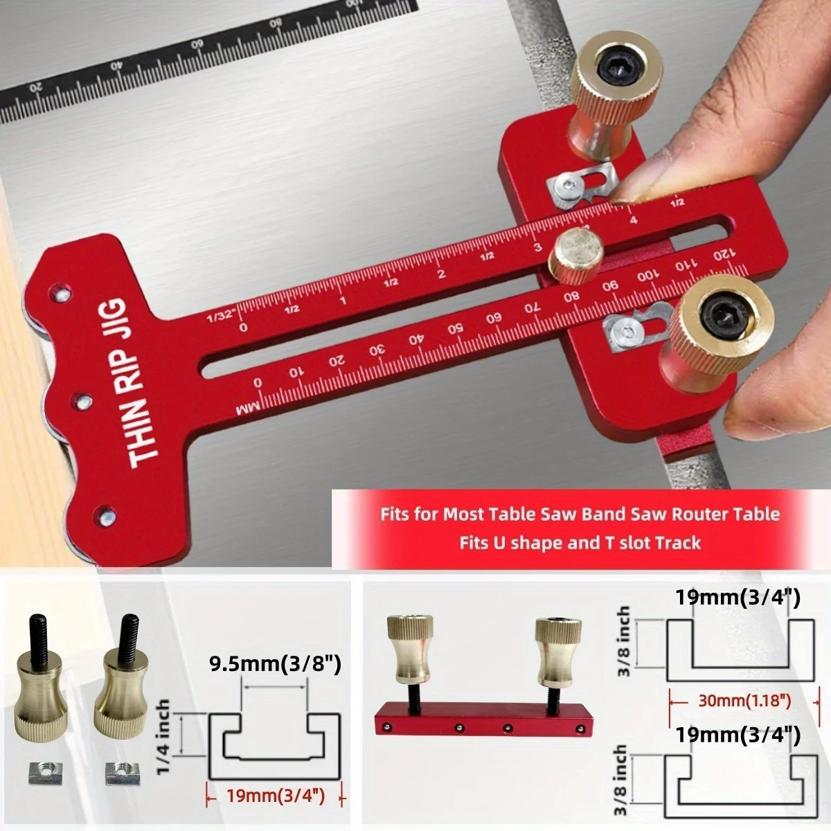 Thin Rip Table Saw Jig,3 Pulle - огляд і ціна Dowel Jig Kit