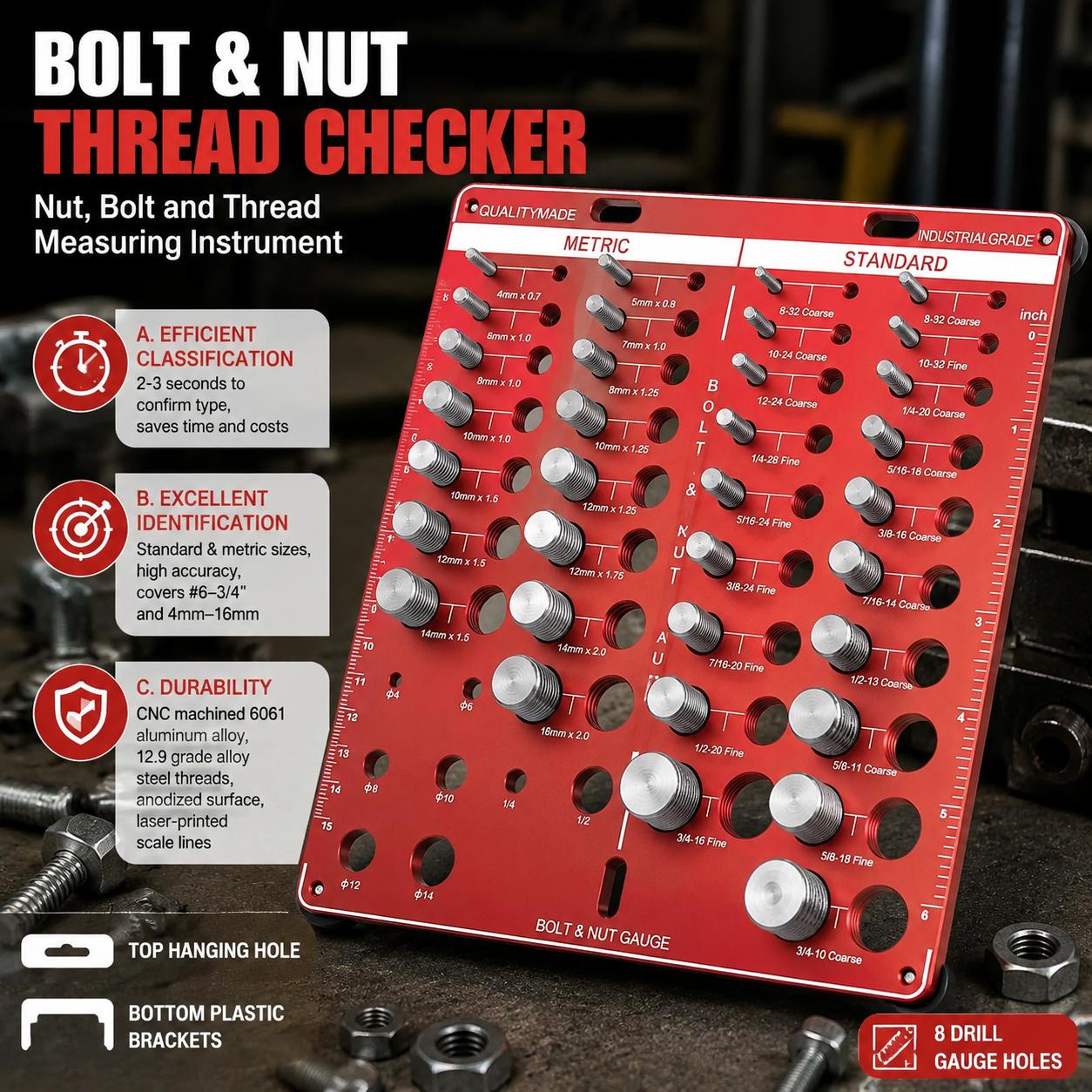 Nut and Bolt Thread Gauge Set  - огляд і ціна Workshop Cutting Tools